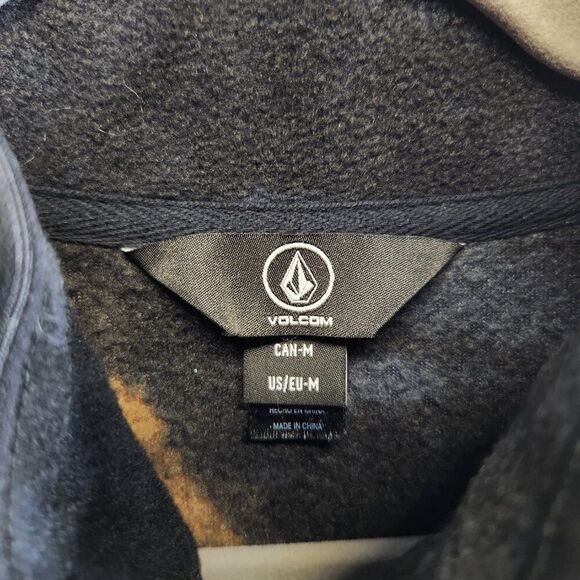 Volcom Sweater Mens M Black Bleached Tie Dye V Scient Fleece Ski Snowboarding - Picture 8 of 15